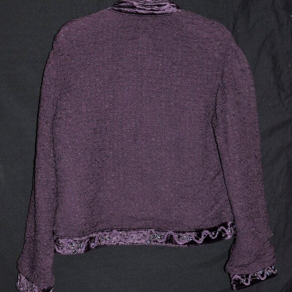 Chico's Purple Crinkle Jacket Size 1 - Picture 6 of 6